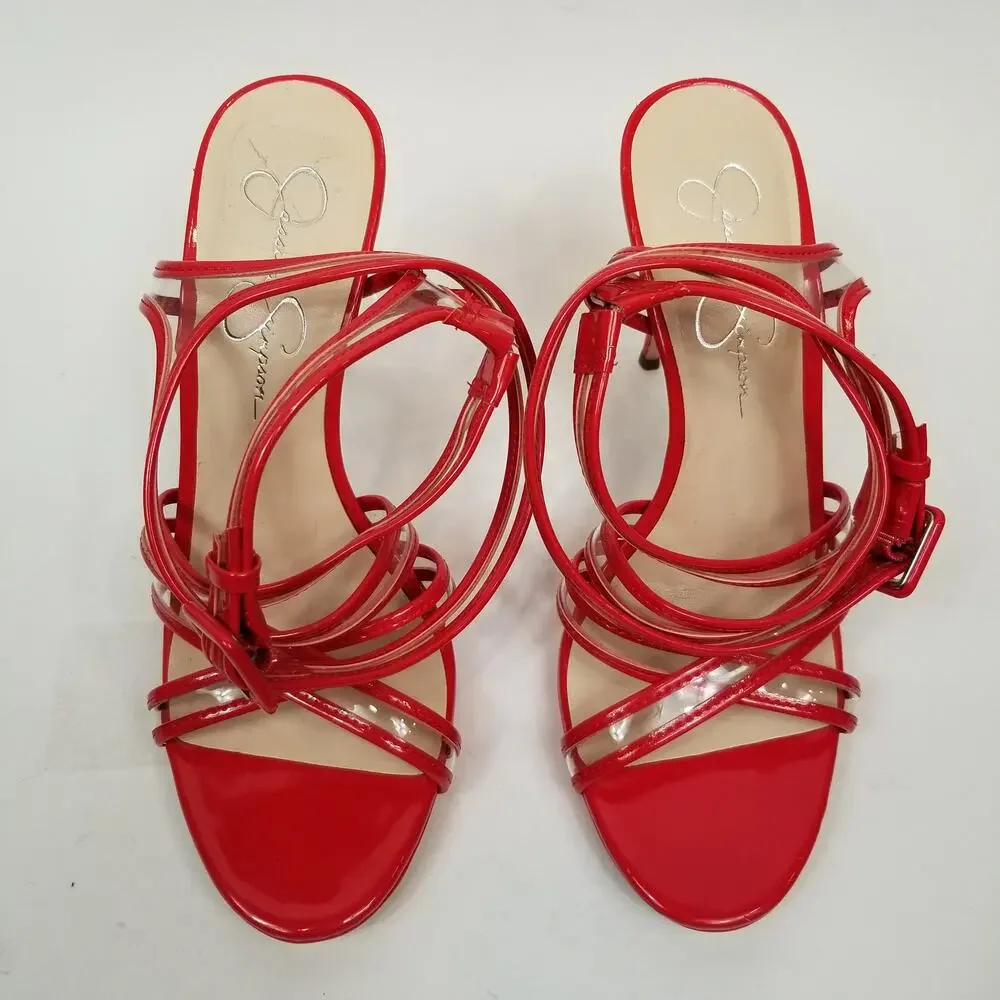 Jessica Simpson Kendele2 Women's Red Stilleto Heel Dress Sandals Size 9.5